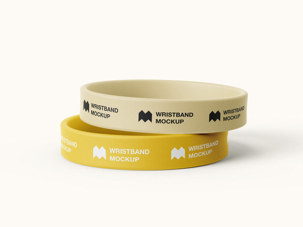 6 Mockups of Realistic Gravity Silicone Wristband