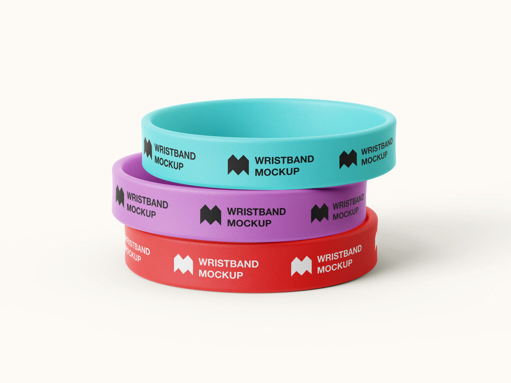 6 Mockups of Realistic Gravity Silicone Wristband