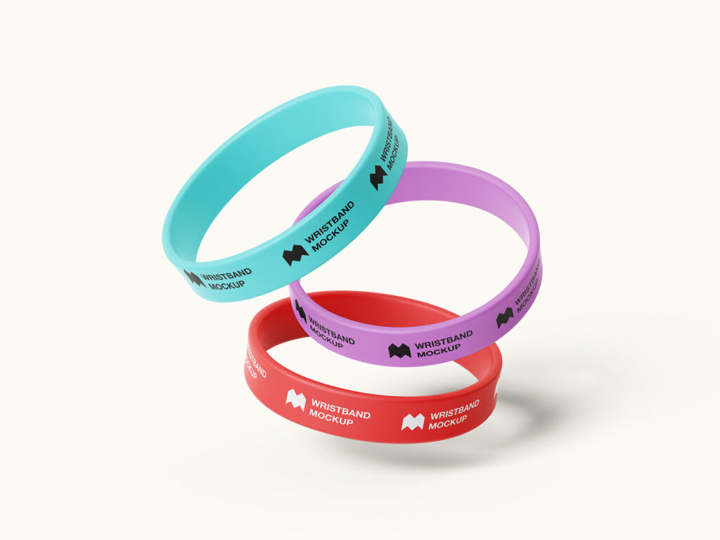6 Mockups of Realistic Gravity Silicone Wristband