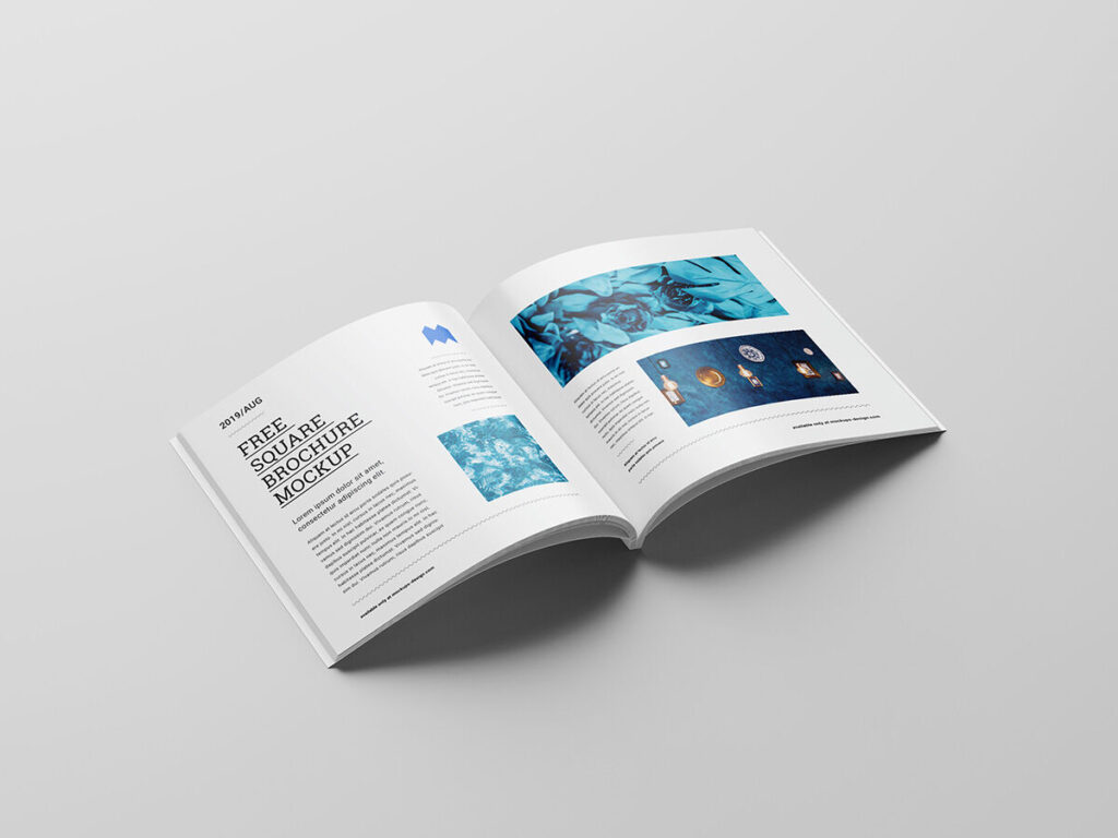 6 Paperback Binding Square Brochure Mockups