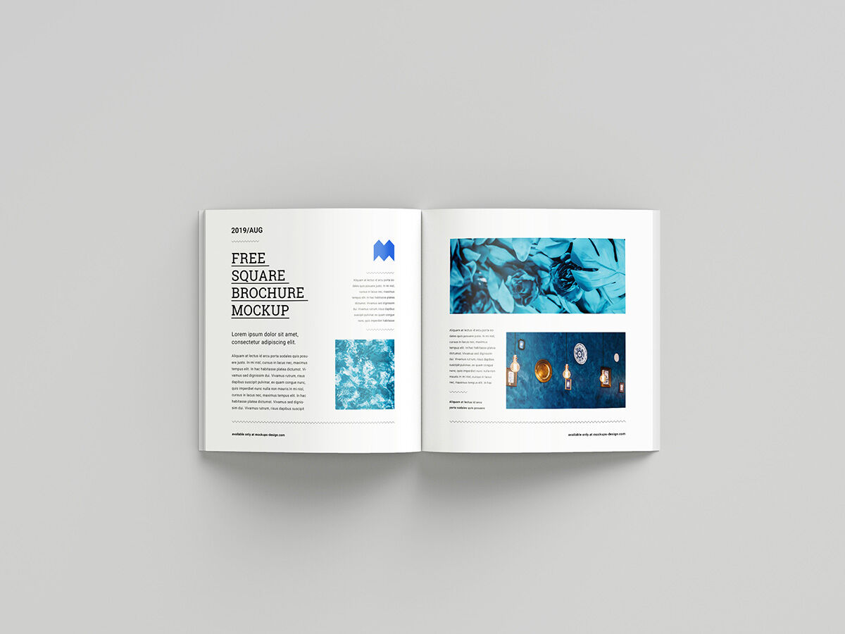 6 Paperback Binding Square Brochure Mockups FREE PSD