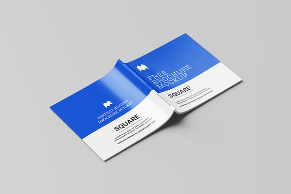 6 Paperback Binding Square Brochure Mockups