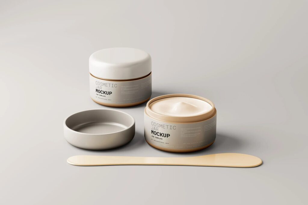 6 Plastic Cream Jar Mockups Distinct Views