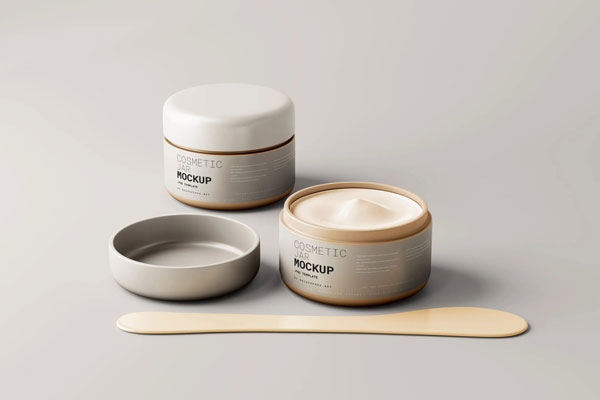6 Plastic Cream Jar Mockups Distinct Views