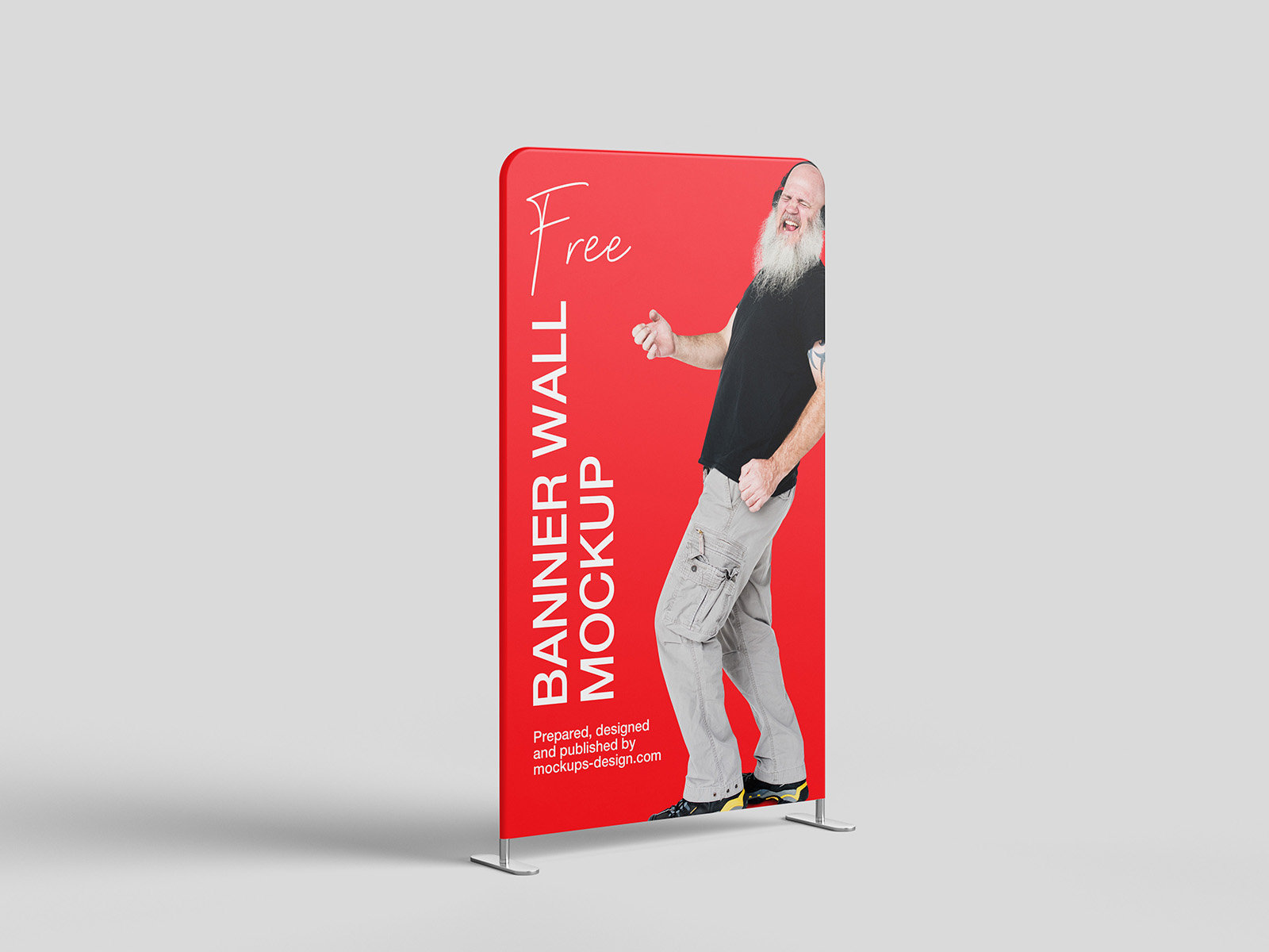 6 Shots of Banner Wall Mockups FREE PSD