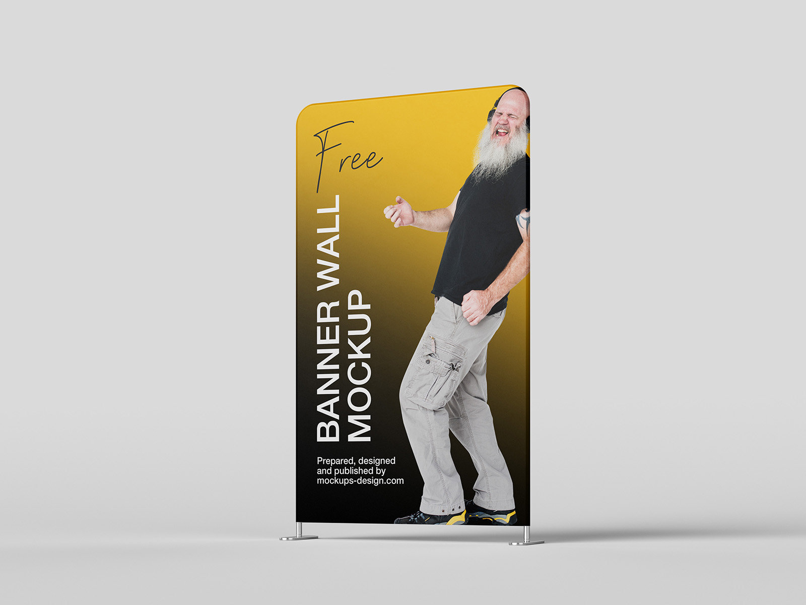 6 Shots of Banner Wall Mockups FREE PSD