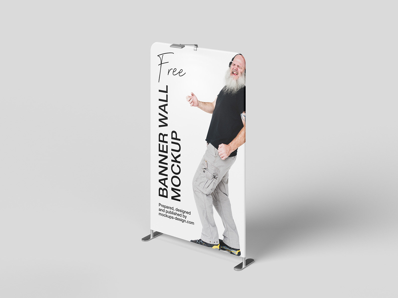 6 Shots of Banner Wall Mockups FREE PSD