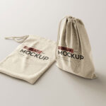6 Shots of Burlap Sack Mockup