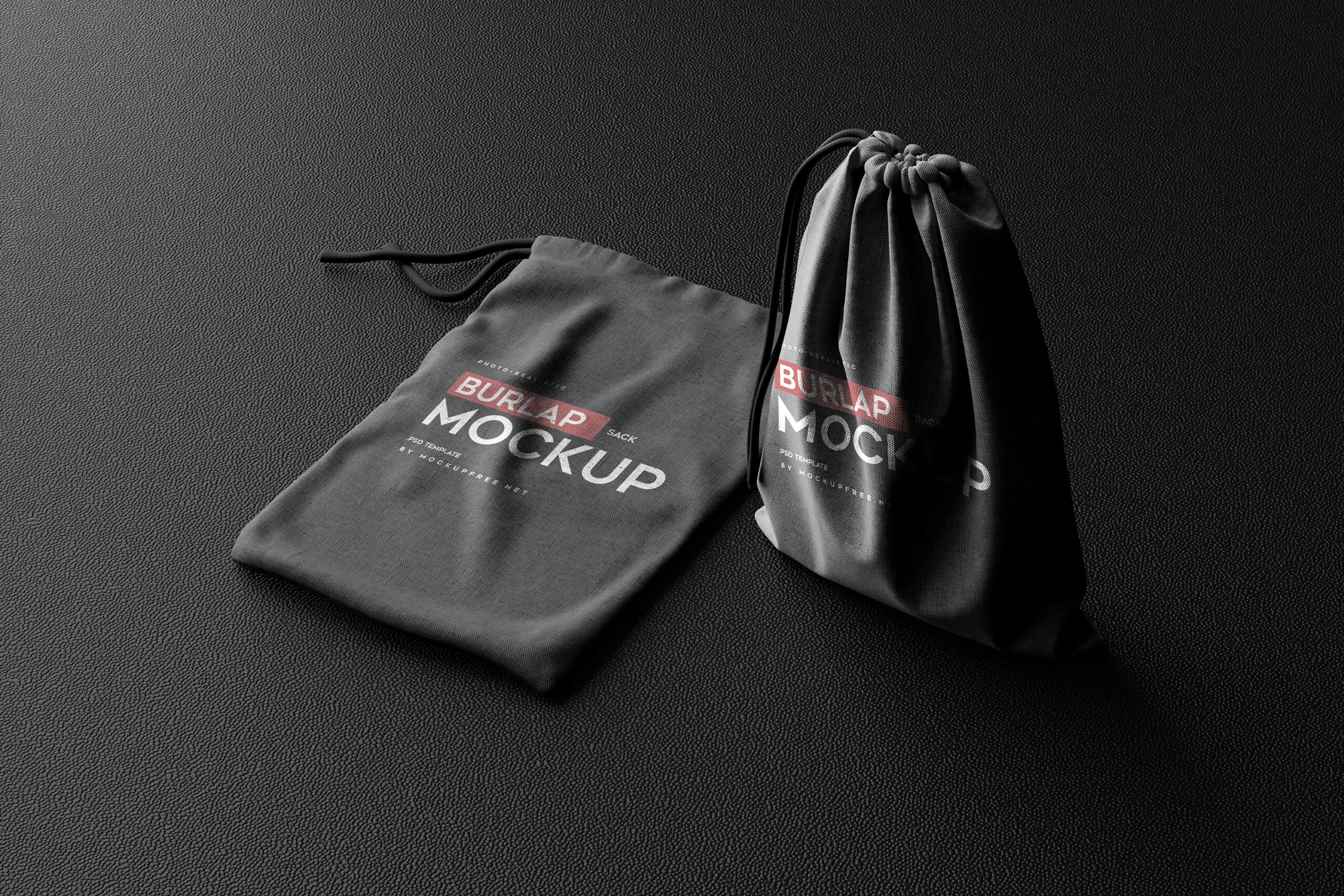 6 Shots of Burlap Sack Mockup FREE PSD