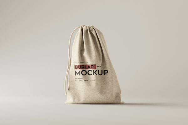 6 Shots of Burlap Sack Mockup