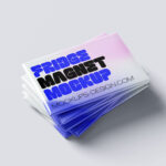 6 Shots of Rectangle Fridge Magnet Mockup