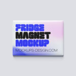 6 Shots of Rectangle Fridge Magnet Mockup