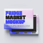 6 Shots of Rectangle Fridge Magnet Mockup
