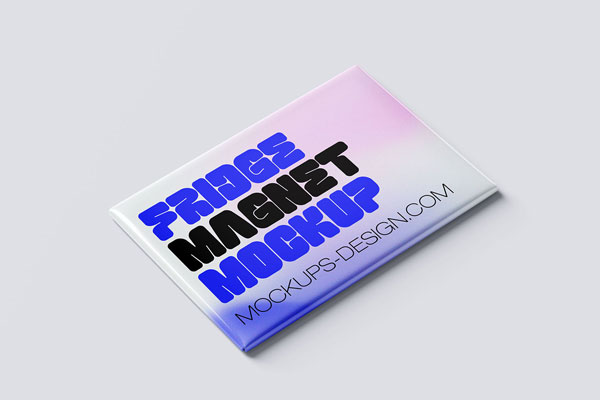 6 Shots of Rectangle Fridge Magnet Mockup