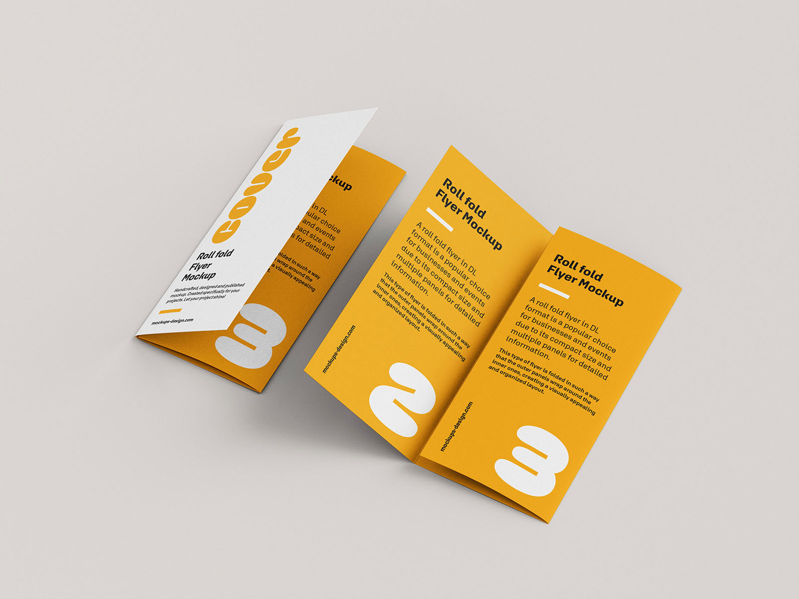 Free 6 Shots of Tri-fold Flyer Mockup PSD Template