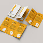 6 Shots of Tri-fold Flyer Mockup