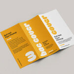 6 Shots of Tri-fold Flyer Mockup