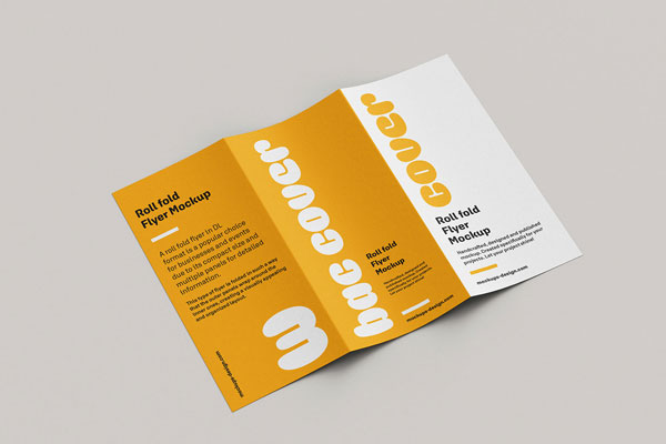 6 Shots of Tri-fold Flyer Mockup