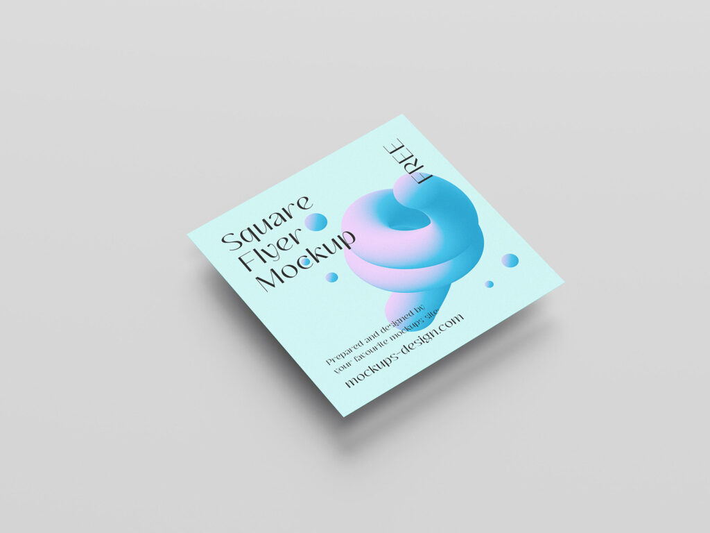 6 Square Flyers Mockups in Varied Views