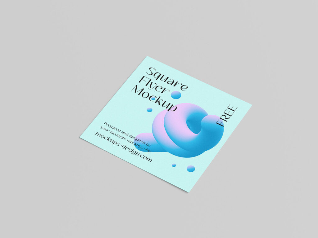 6 Square Flyers Mockups in Varied Views