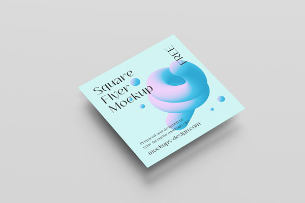 6 Square Flyers Mockups in Varied Views