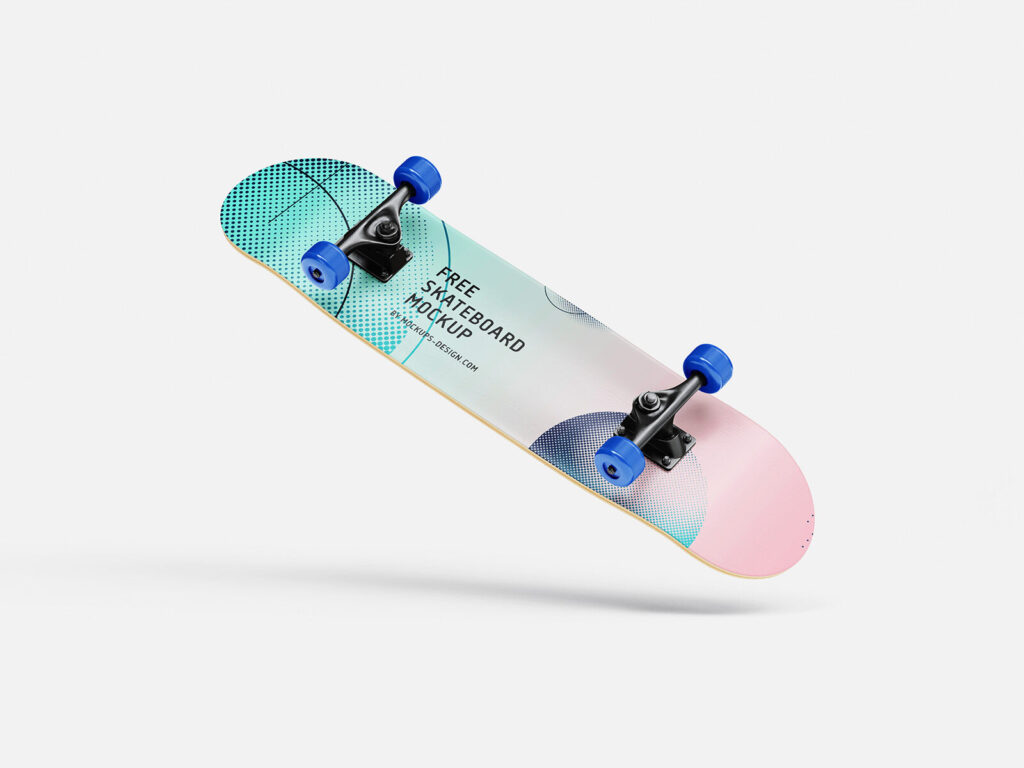 7 Mockups of Skateboards in the Perspective View