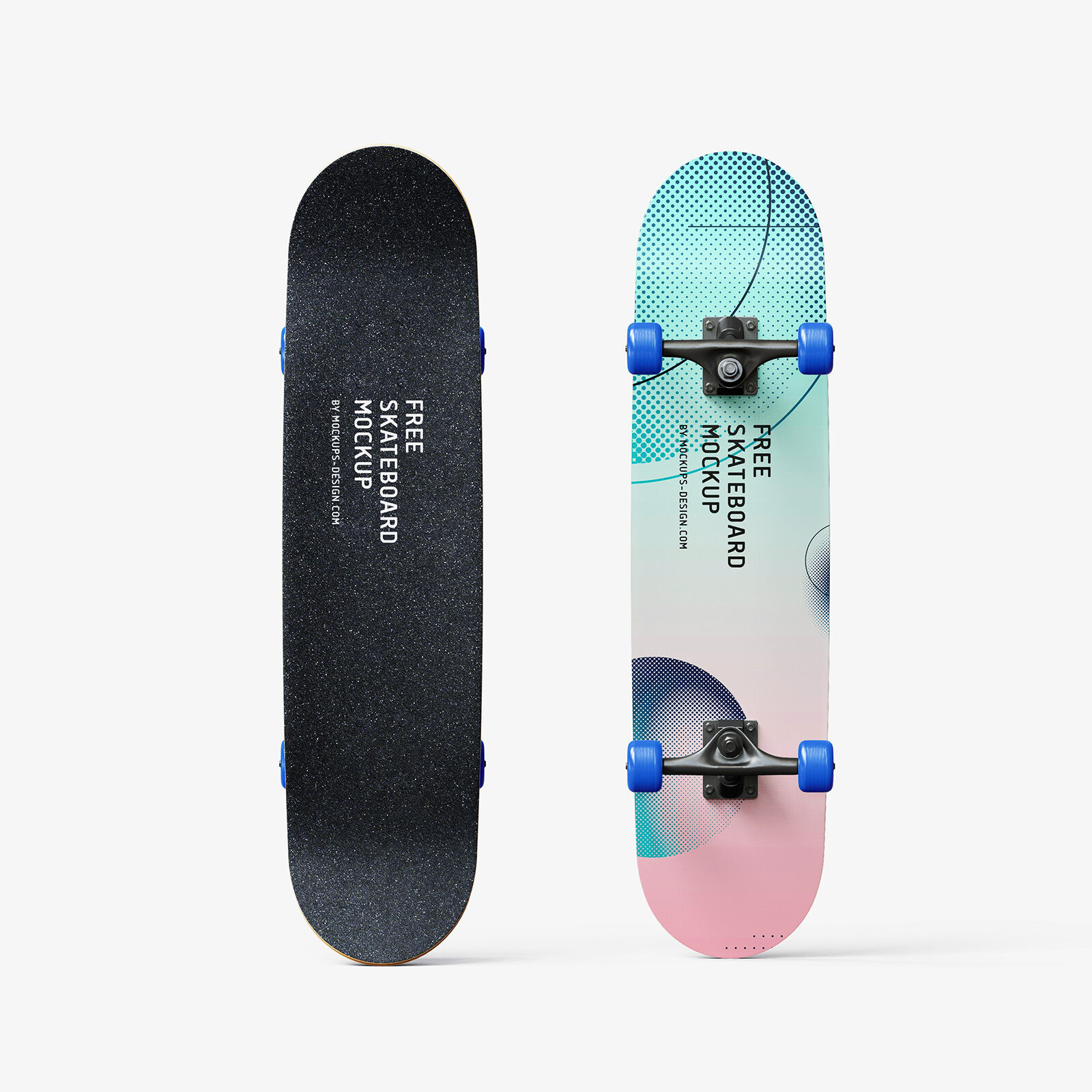 7 Mockups of Skateboards in the Perspective View FREE PSD