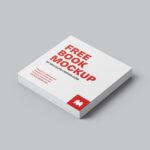 7 Square Book Mockups in Various Shots