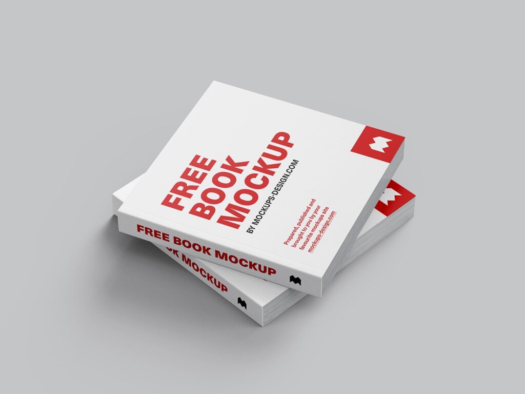 7 Square Book Mockups in Various Shots