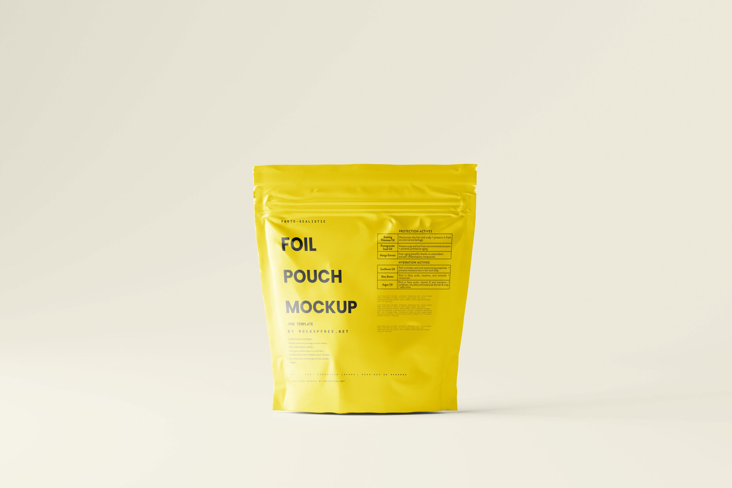 7 Square Foil Pouch Mockups in Varied Visions FREE PSD