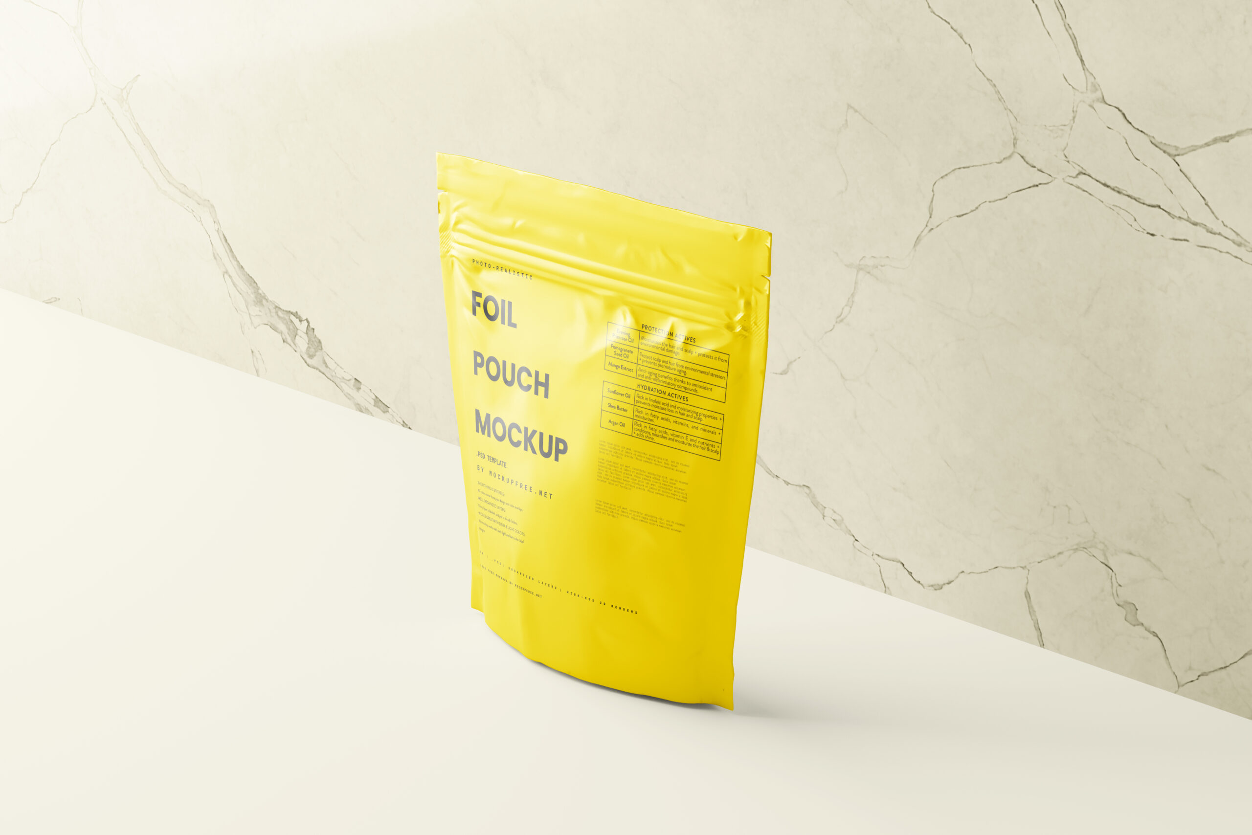 7 Square Foil Pouch Mockups in Varied Visions FREE PSD