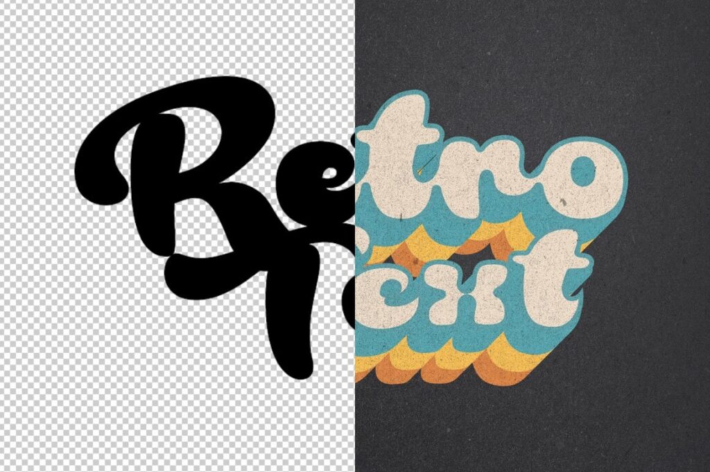 70s Retro layered Round Chunky Text Effect