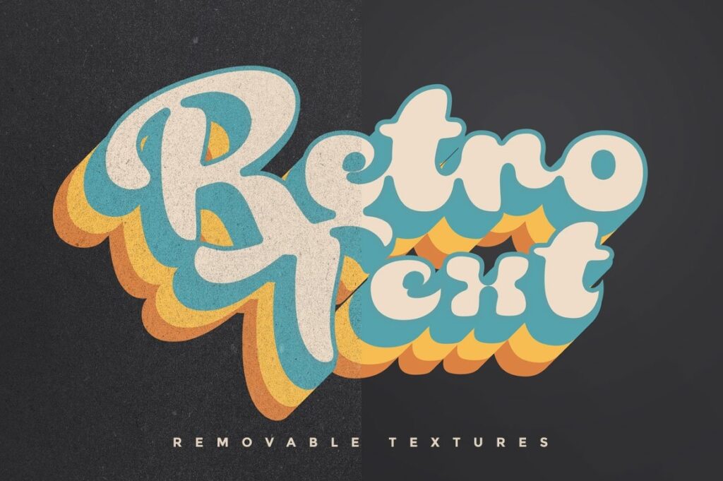70s Retro layered Round Chunky Text Effect
