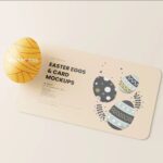 8 Card Mockups with Easter Eggs in Varied Sights