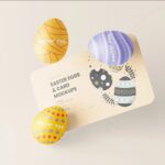 8 Card Mockups with Easter Eggs in Varied Sights