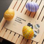8 Card Mockups with Easter Eggs in Varied Sights