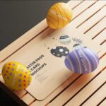 8 Card Mockups with Easter Eggs in Varied Sights