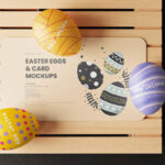 8 Card Mockups with Easter Eggs in Varied Sights