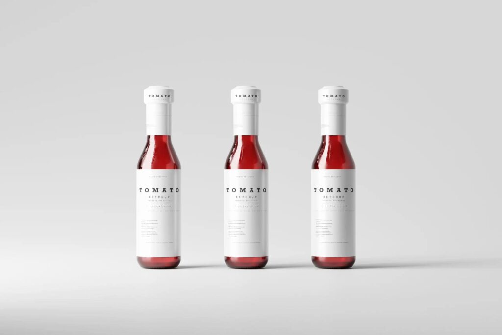 8 Ketchup Bottles Mockups in Varied Visions