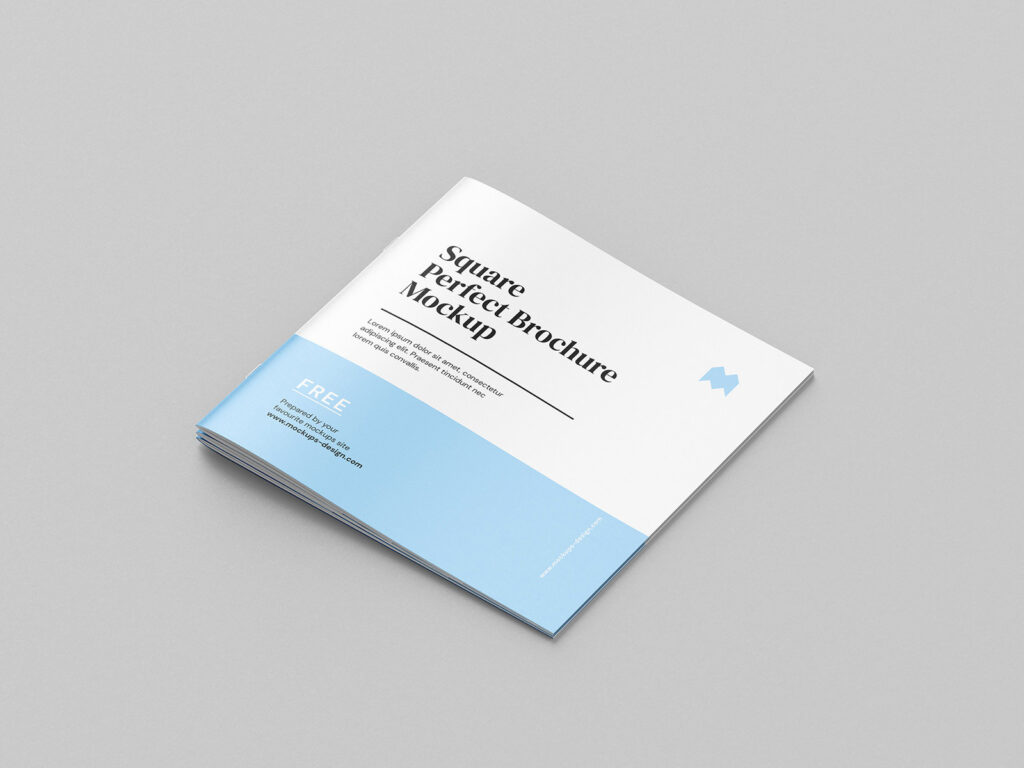 8 Mockups of Thin Square Brochure