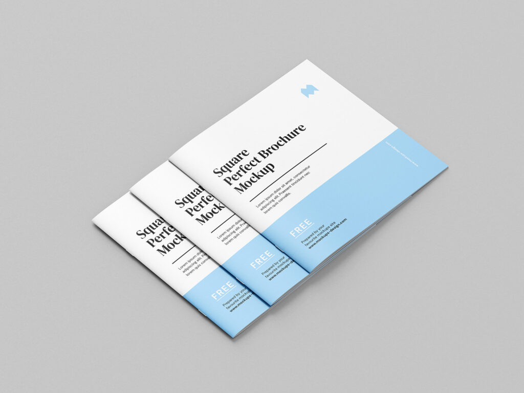 8 Mockups of Thin Square Brochure