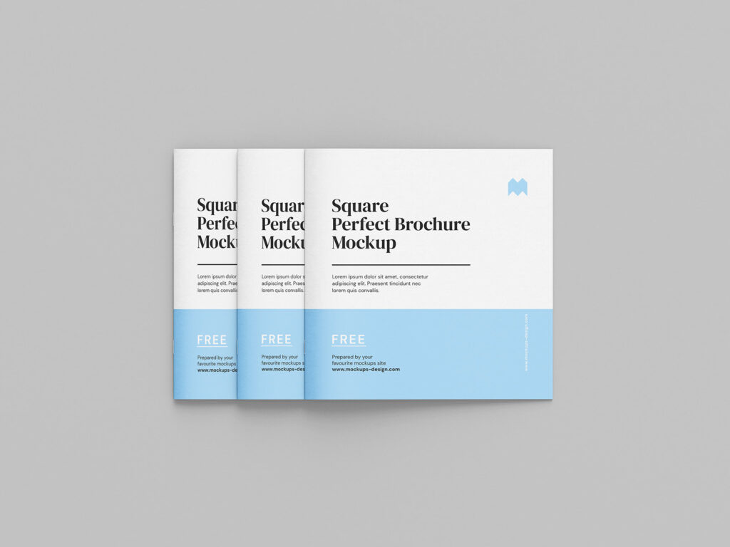 8 Mockups of Thin Square Brochure