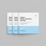 8 Mockups of Thin Square Brochure