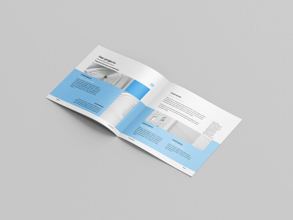 8 Mockups of Thin Square Brochure