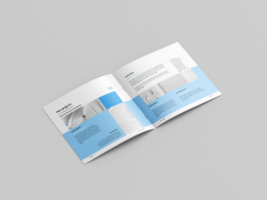 8 Mockups of Thin Square Brochure