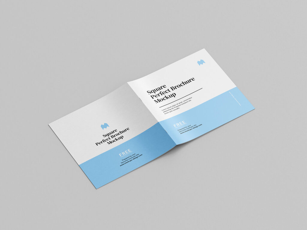 8 Mockups of Thin Square Brochure