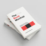 8 Shots of Book Mockup with Flap Cover