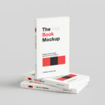 8 Shots of Book Mockup with Flap Cover
