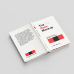 8 Shots of Book Mockup with Flap Cover