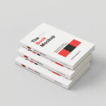 8 Shots of Book Mockup with Flap Cover